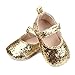 M2cbridge Baby Girl's Bow Dress Shoe Infant Toddler Pre-Walker Crib Shoe (12-18 Months, Golden Glitter)
