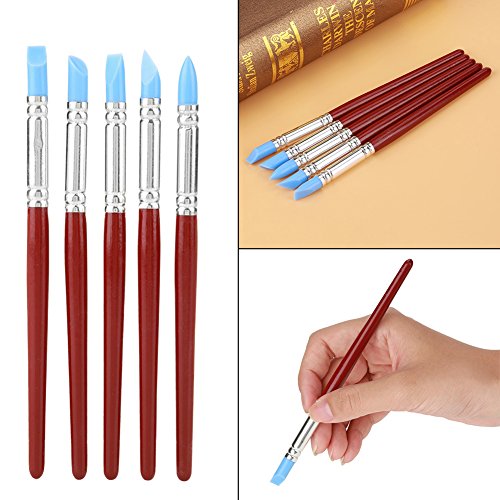 Rubber Tip Paint, 5Pcs Color Shapers Silicone Pen for Clay Sculpture Pottery DIY Shaping Carving Tool