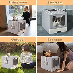 Homagico Foldable Cat Litter Box, Extra Large Front
