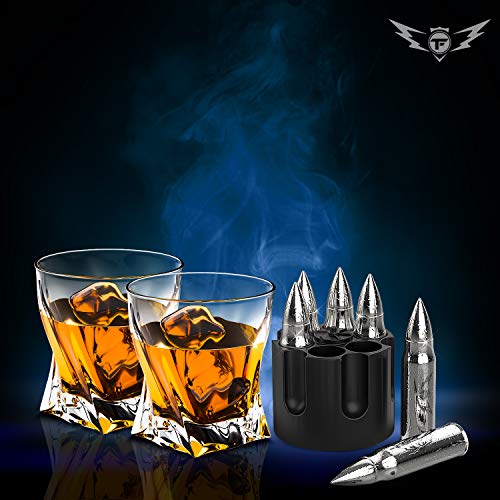 Whiskey Glasses and Whiskey Bullets Premium Whiskey Glass Set, 2