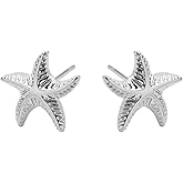 Rnivida Shell Studs Earrings Stainless Steel Ocean Themed Seashell Jewelry Gift for Women