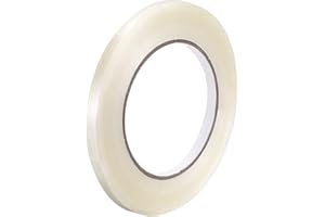 MECCANIXITY Filament Strapping Tape, 3/8 Inch x 55 Yards 5.3 Mil, Reinforced Fiberglass Tape Transparent