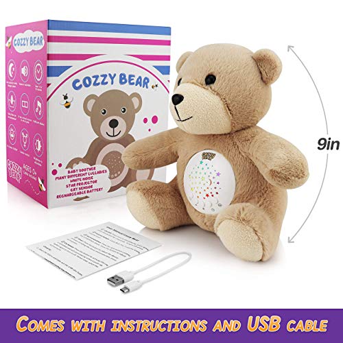 Cozzy Bear Cry Activated Sleep Soother White Noise, Lullabies & Womb
