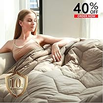 YEMYHOM 100% Cotton Weighted Blanket Adult Bed Heavy Blankets with Glass Beads