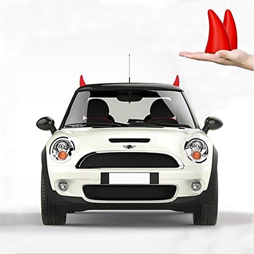 3D Car Sticker Roof Decoration Accessories Bumper Stickers Prevent Crash Cute Decal Stickers Car Protection and Car Finder (New Evil Horn)