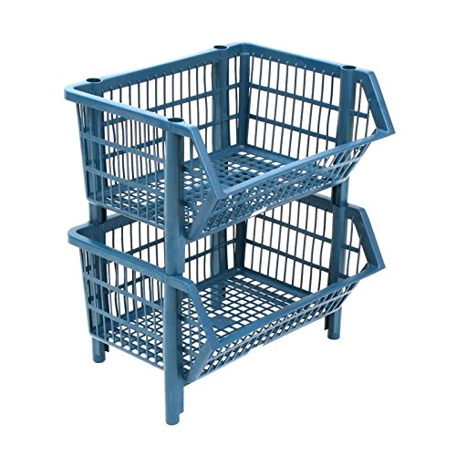 Guarda Tudo Empilhável Pequeno Azul 26 x 35 x 44 cm com 8