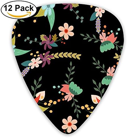 Yenba Floral Flower Custom Acoustic Medium Guitar Picks (12-Pack) Boys Assorted 0.46/0.71/0.96 Mm Guitar