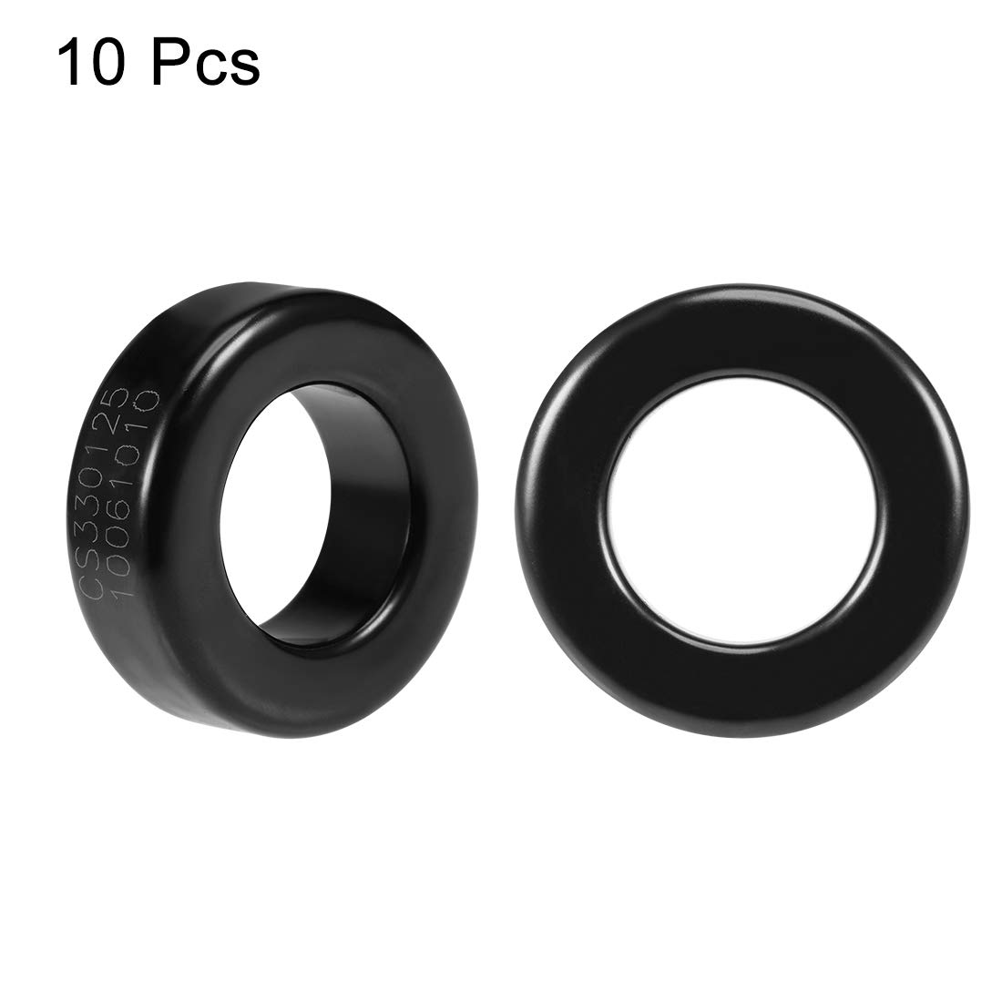 sourcing map 10pcs 19.3 x 33.7 x 11.3mm Ferrite Toroid Ring Iron Powder Toroid Cores Black Gray, Black Gray 10pcs - Image 3