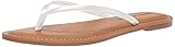 Amazon Essentials Women's Thong Sandal, White, 9 B US