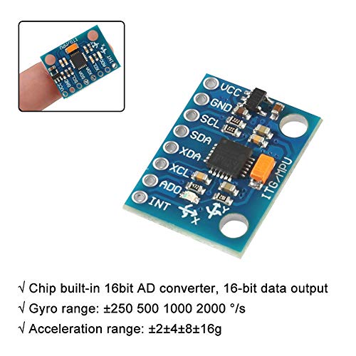 Aokin GY-521 MPU-6050 MPU6050 Module, 6 DOF 3 Axis Accelerometer Gyroscope Sensor Module 16Bit AD Converter Data Output IIC I2C DIY Kit for Arduino (6 Pcs)