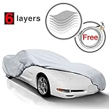 KAKIT C5 Car Cover for Chevy Corvette C5 1996-2004, 6 Layers All Weather Waterproof, Windproof, Dustproof, Scratch Proof, Car Cover for Corvette C5, Free Windproof Ribbon