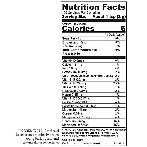Hallelujah Diet Organic BarleyMax Barley Grass Juice and Alfalfa