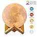 LOGROTATE Moon Lamp, 2-Color Kids Night Light with Stand, Touch Control and USB Recharge, Perfect for Kids, Friends, Lovers or Birthday Gifts (4.0 inch)