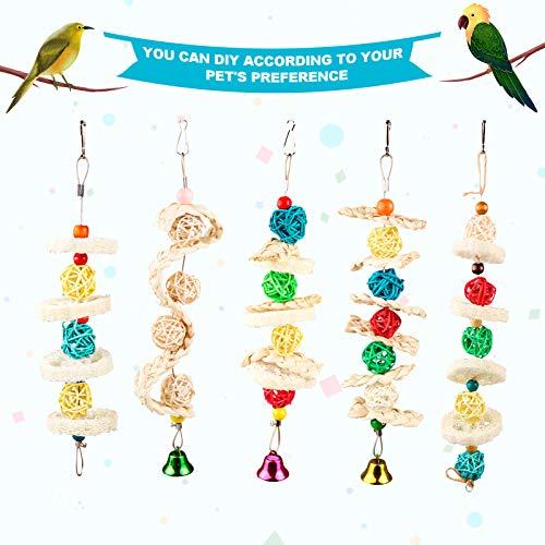 S-Mechanic 40 Pieces Parrot DIY Chew Toys Set,Parrots Beak Parts a Unique Creative Craft Chewing Toys Suitable for Parakeet,Conures, Mini Macaw, Lovebirds,Finch Chewing and Playing (Style-1)