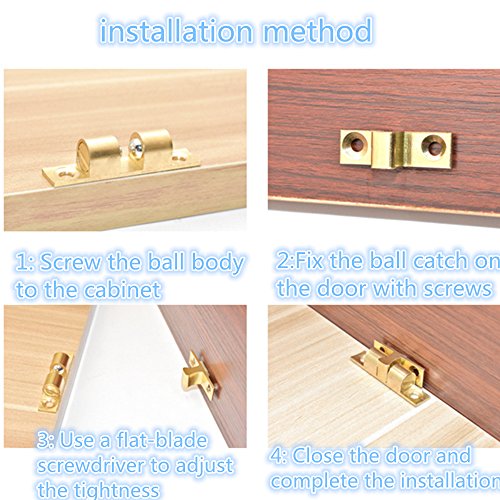 Solid Brass Double Ball Lock Cabinet Door Lock Furniture Door Clasp Suitable for Most Cabinets 2pcs (60mm//2.36in)