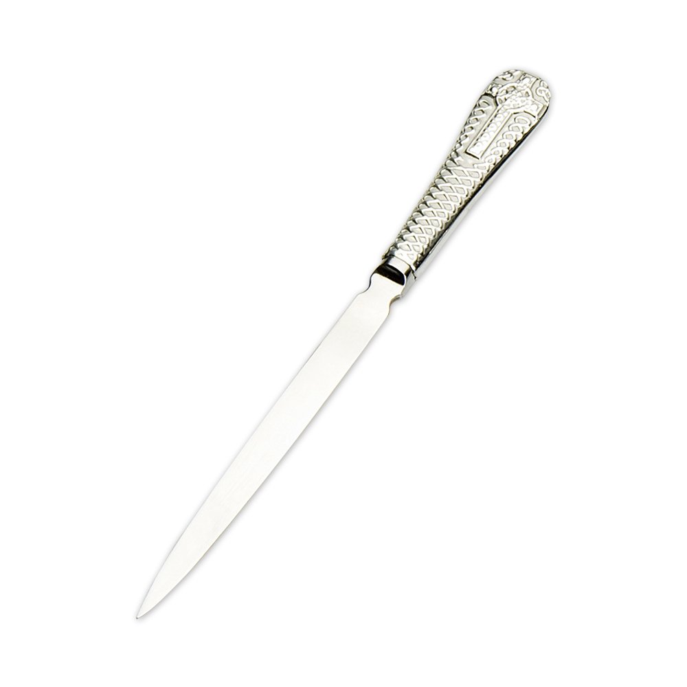 Edwin Blyde & Co Celtic Iona Cross Design Pewter Handle/Stainless Steel Blade Letter Opener