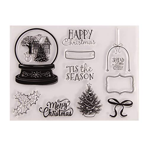 Merry Christmas Seal Stamp with Cutting Dies Stencil Set DIY Scrapbooking Emboss