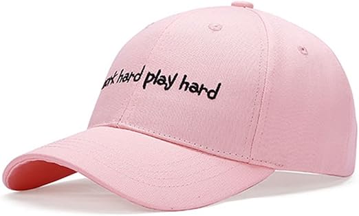 pink and white baseball cap