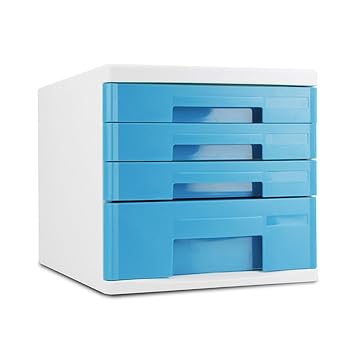 Chengyi Blue File Cabinet Office 4 Schicht Desktop Schublade Daten