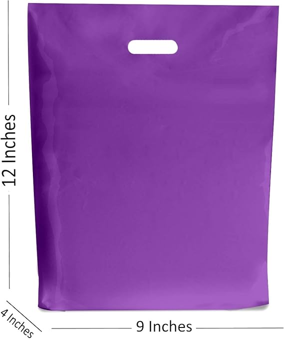 Purple Plastic Bags/Gift Shop Carrier Bag/Boutique Retail Small