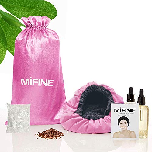 Cordless Deep Conditioning Heat Cap - Microwavable Heat Cap for Deep Conditioning Hair Therapy, 100% Natural Cotton, Flaxseed Seed Interior for Maximum Heat Retention (Pink)