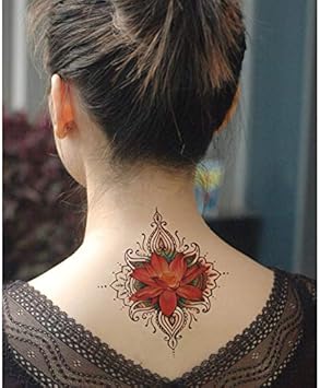 Yangll Lotus Fleurs Grand Autocollant De Tatouage Temporaire Etanche Femmes Filles Dos Epaule Poitrine Faux Tatouages 11x15cm 4ps Amazon Fr Jeux Et Jouets