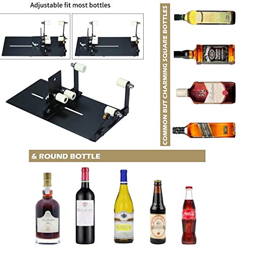 YOSWAN Glass Bottle Cutting Tool Upgrade Version Square and Round Wine Beer Glass Sculptures Cutter for Hand Tool Better Cutting Control Create Glass Flowerpot Making (Stainless Iron Black)