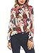Zeagoo Women's Casual Long Sleeve Button Up Chiffon Print Asymmetrical Hem Blouse Tops Shirt