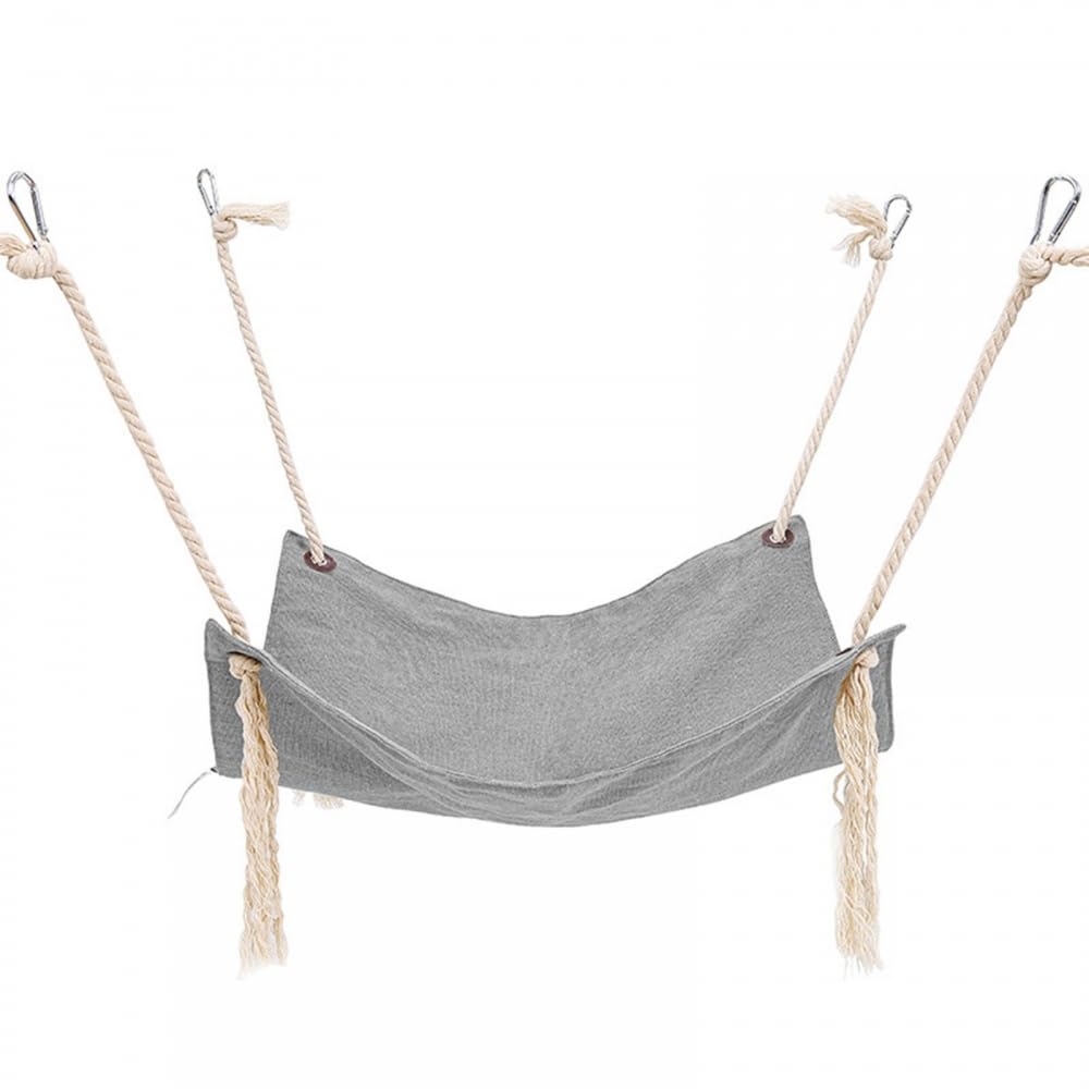 DONGKER Cat Cage Hammock, Double Sided Pet Swing Hanging Nest,Cotton Linen Breathable with 4 Hooks for Less Than 7Kg/15 Lbs Cats Kittens Rabbits Ferrets Chinchillas