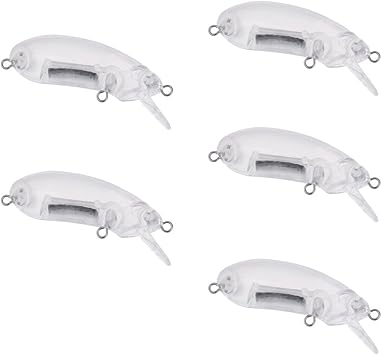 Amazon Fenteer Lot Of 5未塗装釣りプラグクリアハード釣りルアー 6 Cm Diving空白lureボディ Fenteer ルアー