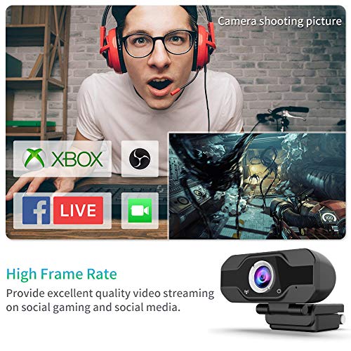 HD Webcam,Homga PC Webcam 1080P Game Web Camera USB Webcam with Microphone Desktop Laptop Camera for Video Calling Conferencing Recording and Streaming (HD Webcam)