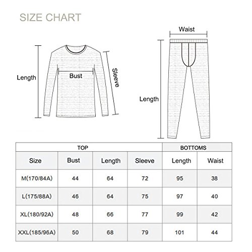 image for UNIQUEBELLA Men's Thermal Underwear Sets Top & Long Johns Fleece Sweat