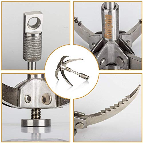 Grappling Hook Folding Survival Claw Multifunctional Stainless Steel Hook for Outdoor Camping Hiking Tree Rock Mountain Climbing (4 Claws)