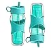 Trudeau Maison Set of 2 16oz Hydration Bottles with Sliding Leak Resisting Lid - Aqua