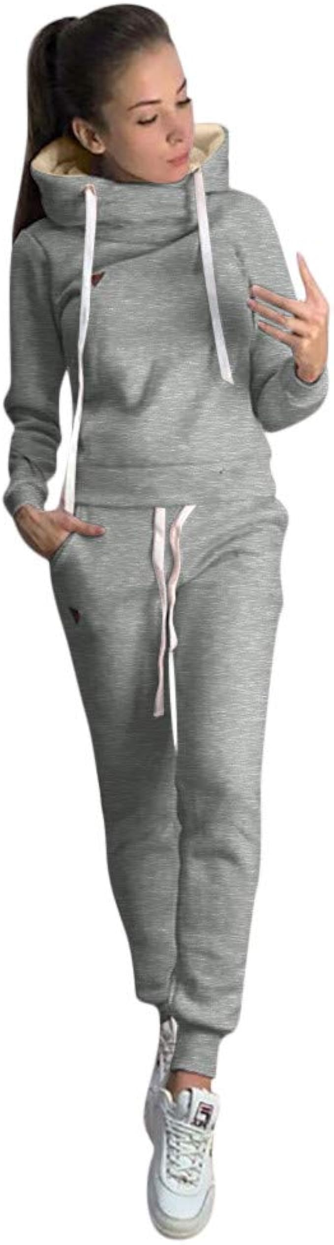 Amazon ジャージ レディース セットアップ Gupand スウェットスーツ フード付き 上下 セット トレーニングウェア パーカー ロング パンツ ゆったり 大きいサイズ 長袖 パーカー カジュアル パンツ 部屋着 スポーツ ウェア トレーナー パーカー 通販
