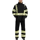 SKSAFETY Hi Vis Safety Rain Jacket for Men, Construction Work Rain Gear Heavy Duty Class 3 Rain Coat Waterproof Lightweight