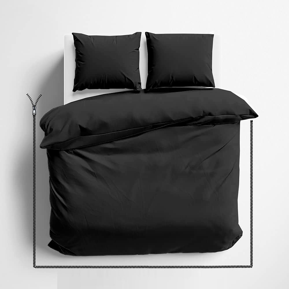 Photo 1 of AYANSHI BEDDING 3 Side Zipper Duvet Cover Set King Size Black - Soft Microfiber Duvet Cover Set with 3 Sided Zipper Closure, King Size Duvet Cover (90"x104") & 2 Pillow Cases(20"x36"), NO Comforter