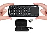 FAVI FE02 2.4GHz Wireless USB Mini Keyboard Backlit with Mouse Touchpad, Laser Pointer, Protective Case - Warranty, Black (FE02RF-BL-C)