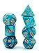 Polyhedral D&D Dice Set - Set of 7-Die Dice for Dungeons & Dragons Dice Games, Pathfinder, Magic The Gathering (MTG), Math Games and More（Indigo）