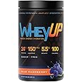 Clear Whey Isolate Protein Powder, Blue Raspberry, 150mg Caffeine + 24g Protein - 20 Servings - 5.5g BCAA'S - 100 Cal. - Sugar Free - 500mg Coconut Water for Hydration - Pre-Post Workout Drink