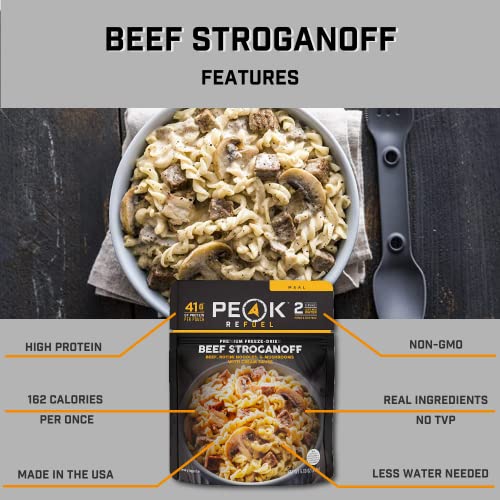 Peak Refuel Beef Stroganoff Premium Freeze Dried Camping Food