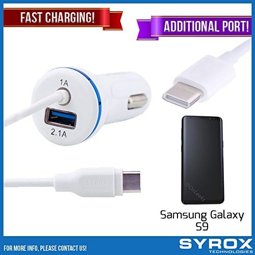 Syrox 50-Pack Type-C Car Charger &amp; Port, Reversible 4 ft Fast Charging for Samsung Galaxy S9, Samsung Galaxy Note 8, S8 Plus, LG V30, V20, G6, G5, Google Pixel, 6P, Nintendo Switch and All