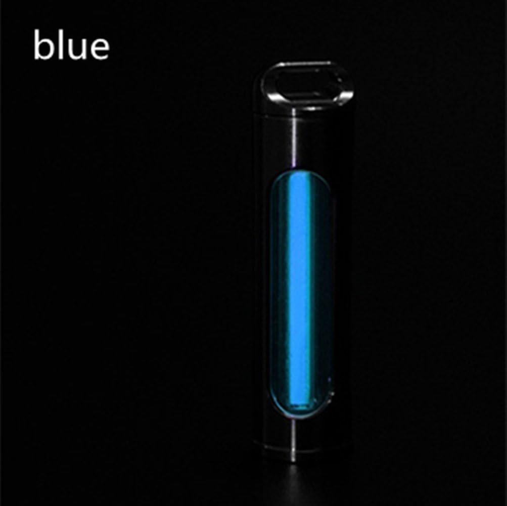 Key Chain Tube Lamp Self Luminous 25 Years Fluorescent Vial Key Ring Hurricane Emergency Survival Lights for Outdoor (A Blue)