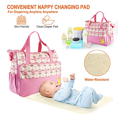 5PCS Diaper Bag Tote Set - Baby Bags for Mom