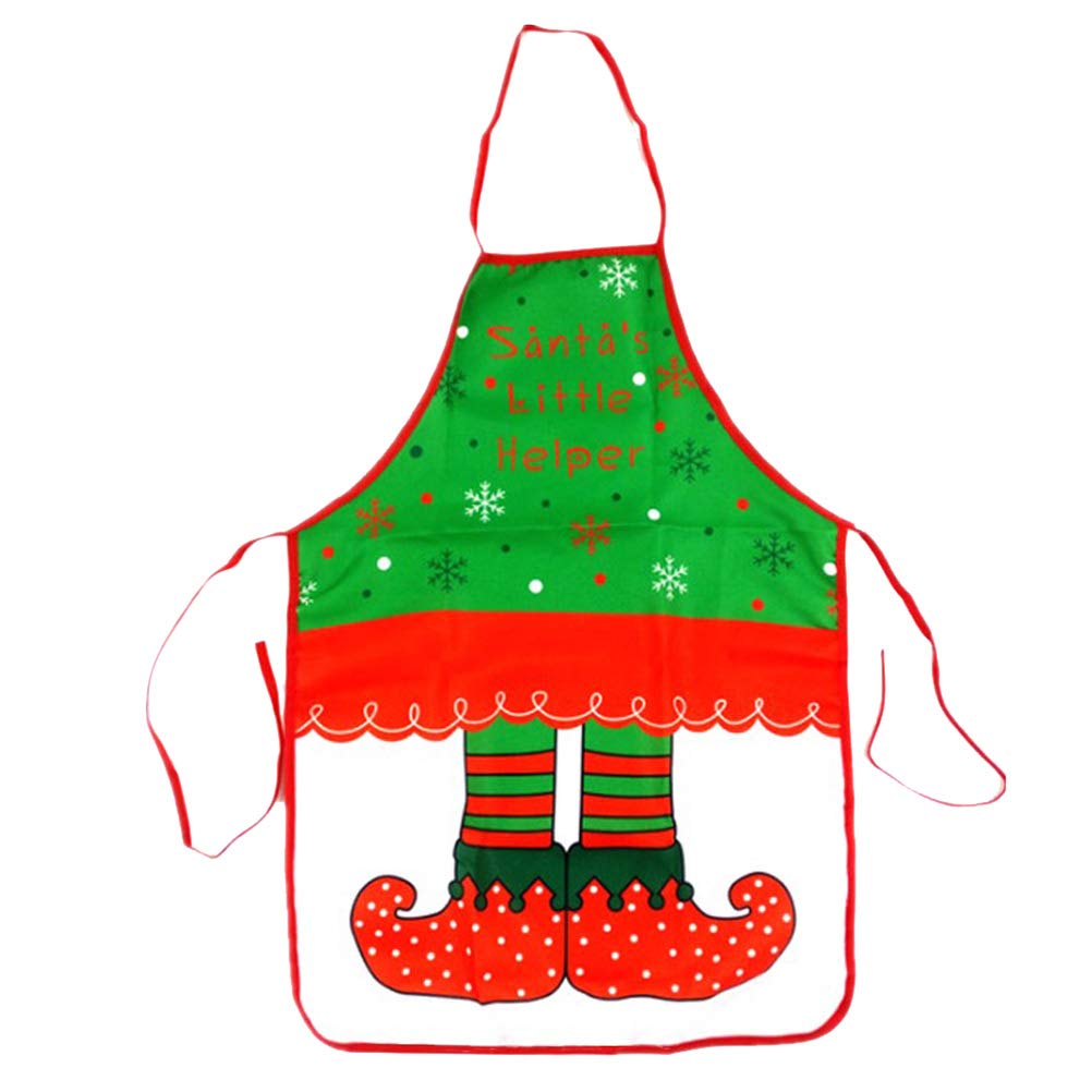 YeahiBaby Christmas Apron Santa Apron Holiday Kitchen Apron Home Restaurant Women and Men Chef Apron for Cooking Baking Crafting BBQ