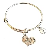 BellaRyann Mimi Heart New Silver Charm Bangle Bracelet