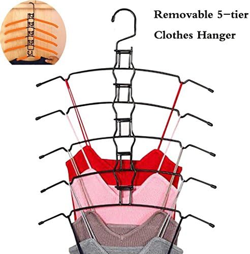 Removable ClothesTank Top Cami Hanger --- Suyue Non-Slip 5 Tiers Clothes Hook Sport Tank Top, Shirts, Bra, Strappy Dress, Women's Bathing Suit, Closet Organizer Hangers