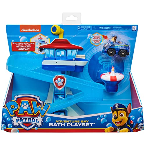 Paw Patrol, Adventure Bay Bath Playset with Lightup Chase Vehicle