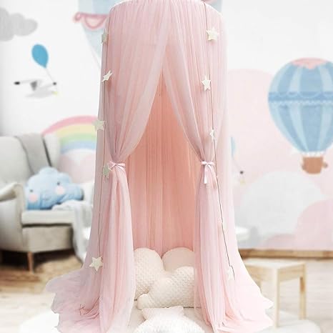 baby pink bed canopy