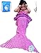 LAGHCAT Mermaid Tail Blanket with The Ruffles on Top Knit Crochet and Mermaid Blanket for Kids,Sleeping Blanket (56